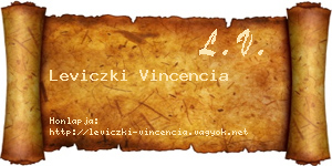 Leviczki Vincencia névjegykártya